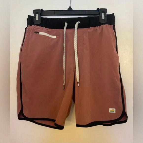 Vuori Banks Shorts Terracotta Slub Stripe Size Small - Picture 1 of 6